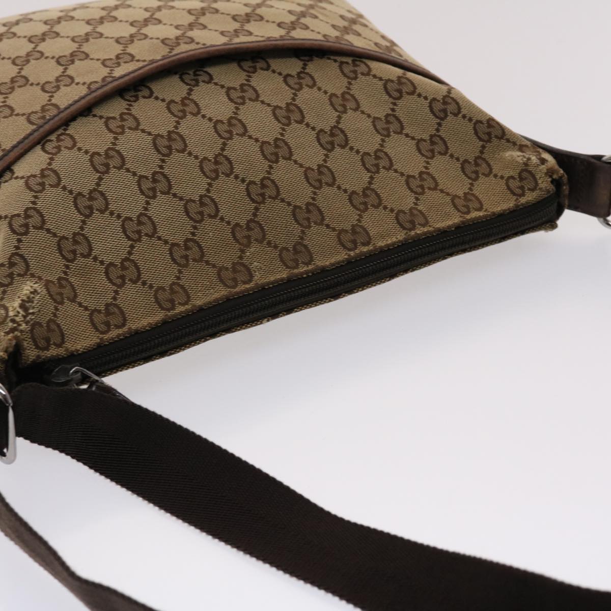 GUCCI GG Canvas Shoulder Bag Beige 145857 47690