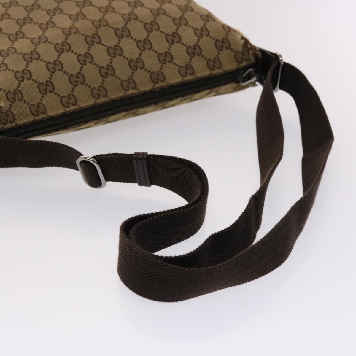 GUCCI GG Canvas Shoulder Bag Beige 145857 47690