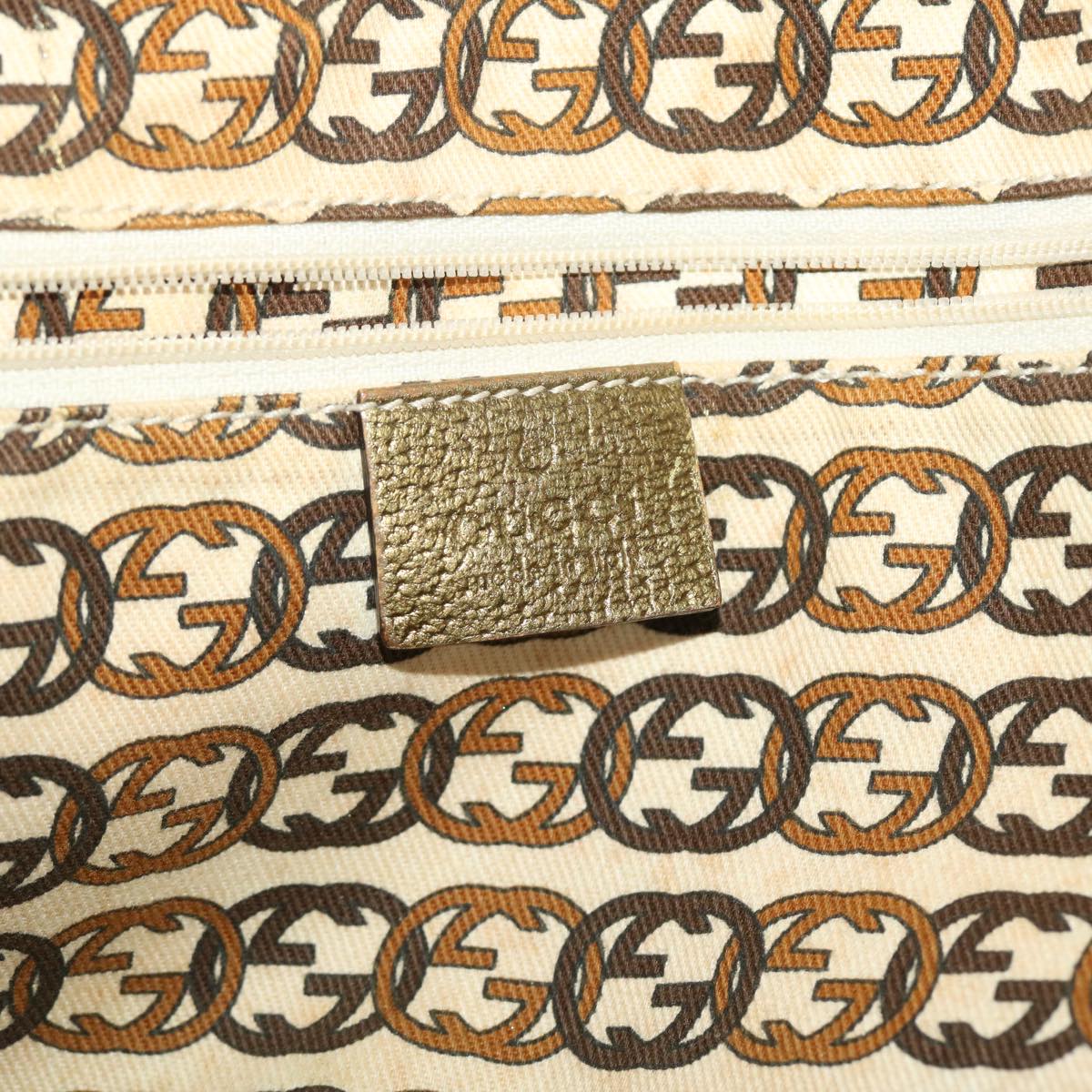 GUCCI GG Canvas Shoulder Bag Beige Gold 49063