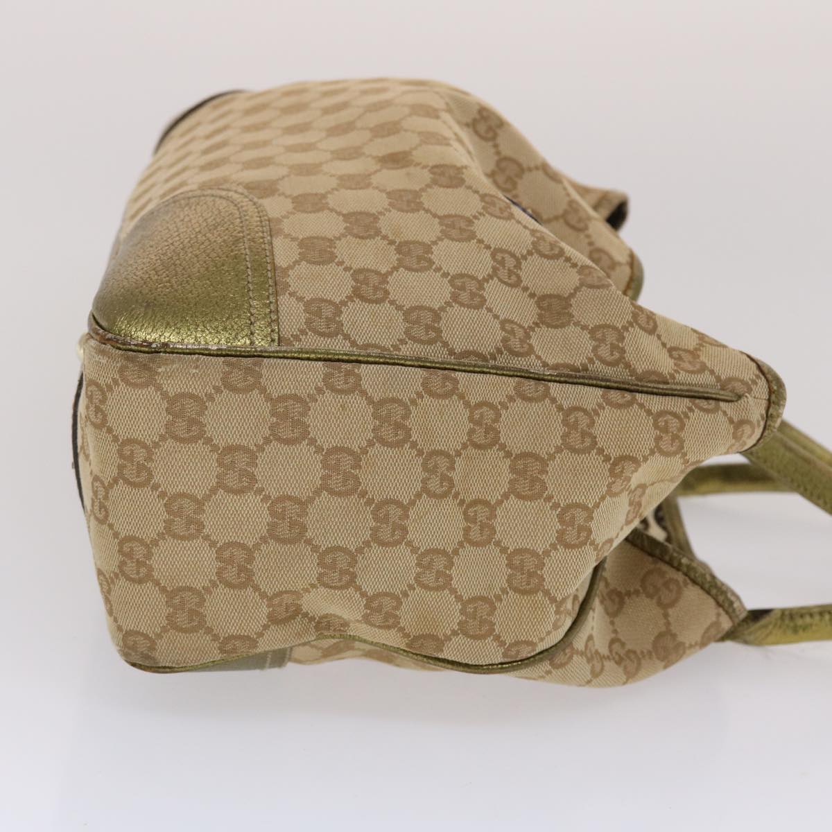 GUCCI GG Canvas Shoulder Bag Beige Gold 49063