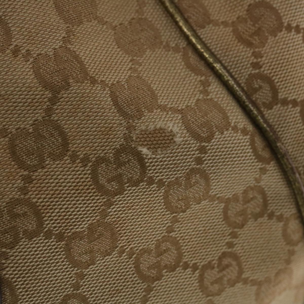 GUCCI GG Canvas Shoulder Bag Beige Gold 49063