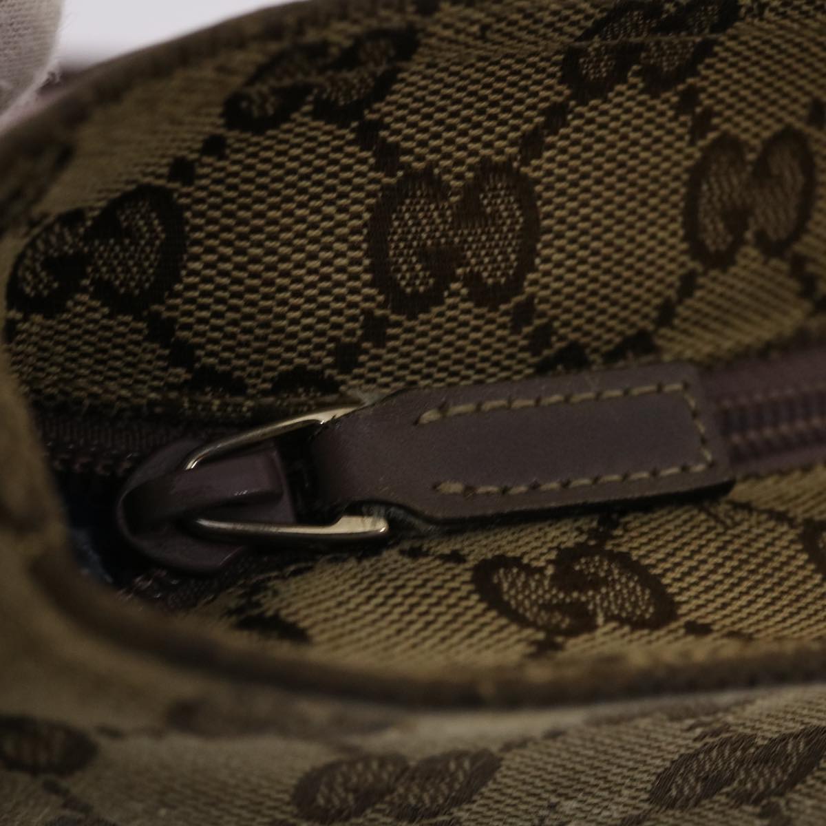 GUCCI GG Canvas Sherry Line Shoulder Bag Beige Pink