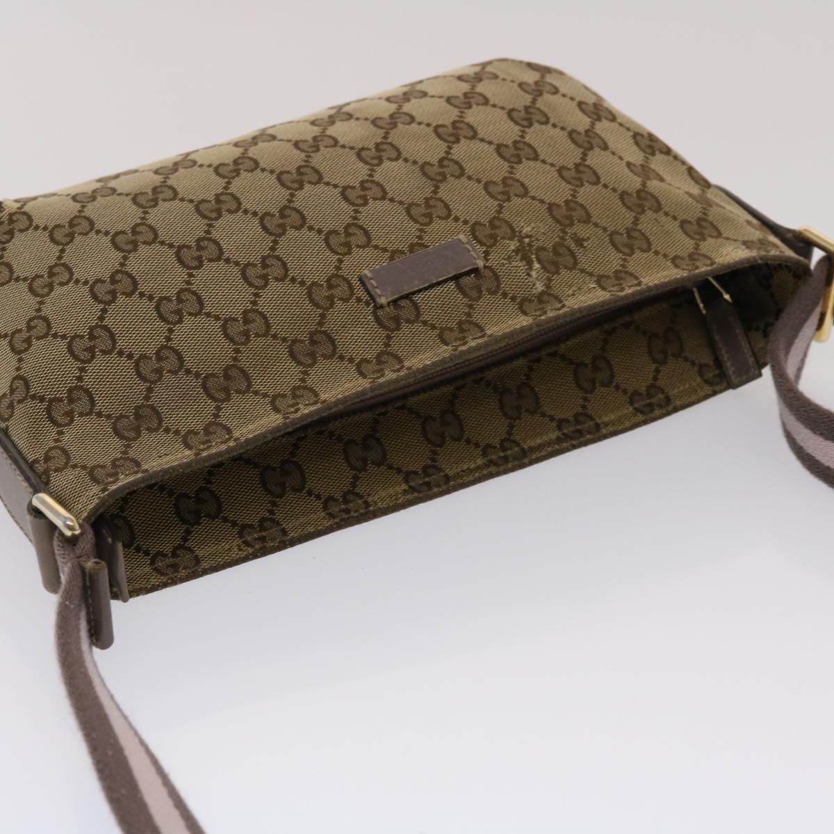 GUCCI GG Canvas Sherry Line Shoulder Bag Beige Pink