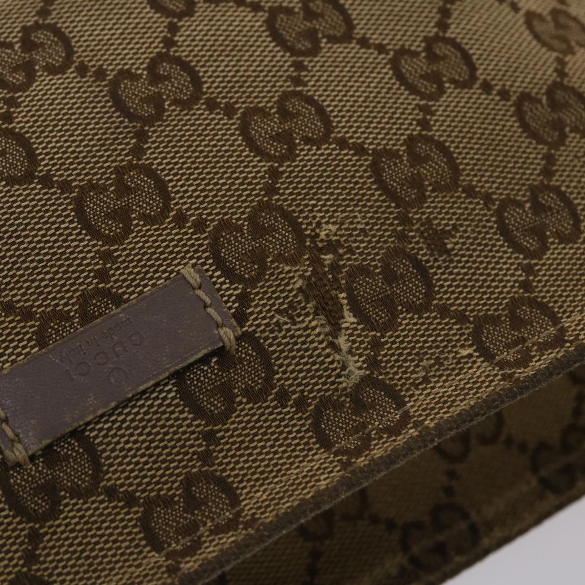 GUCCI GG Canvas Sherry Line Shoulder Bag Beige Pink