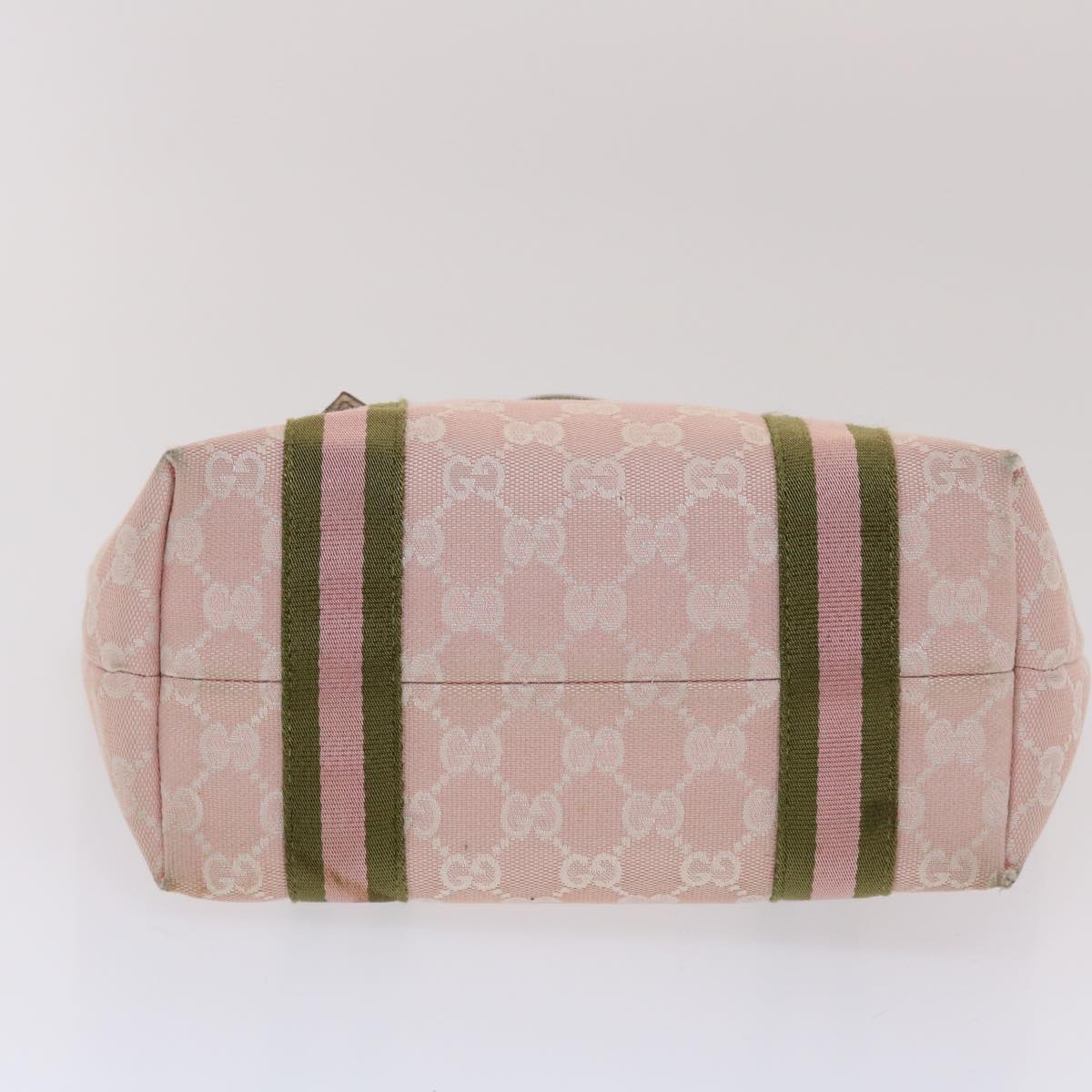 GUCCI GG Canvas Sherry Line Hand Bag Pink White Green