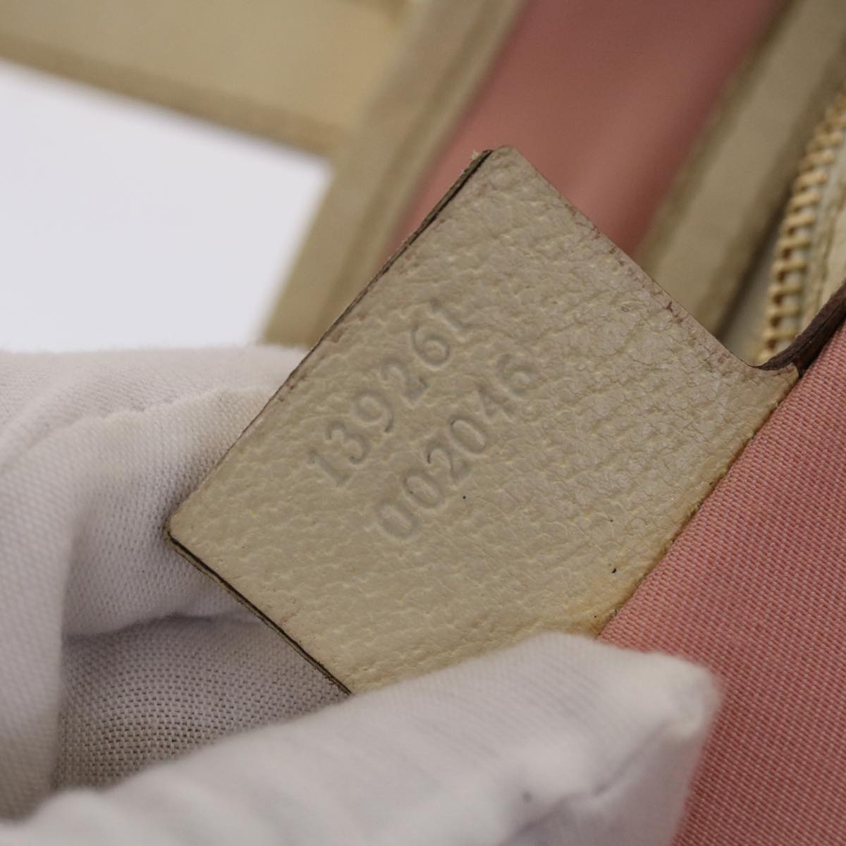 GUCCI GG Canvas Sherry Line Hand Bag Pink White Green