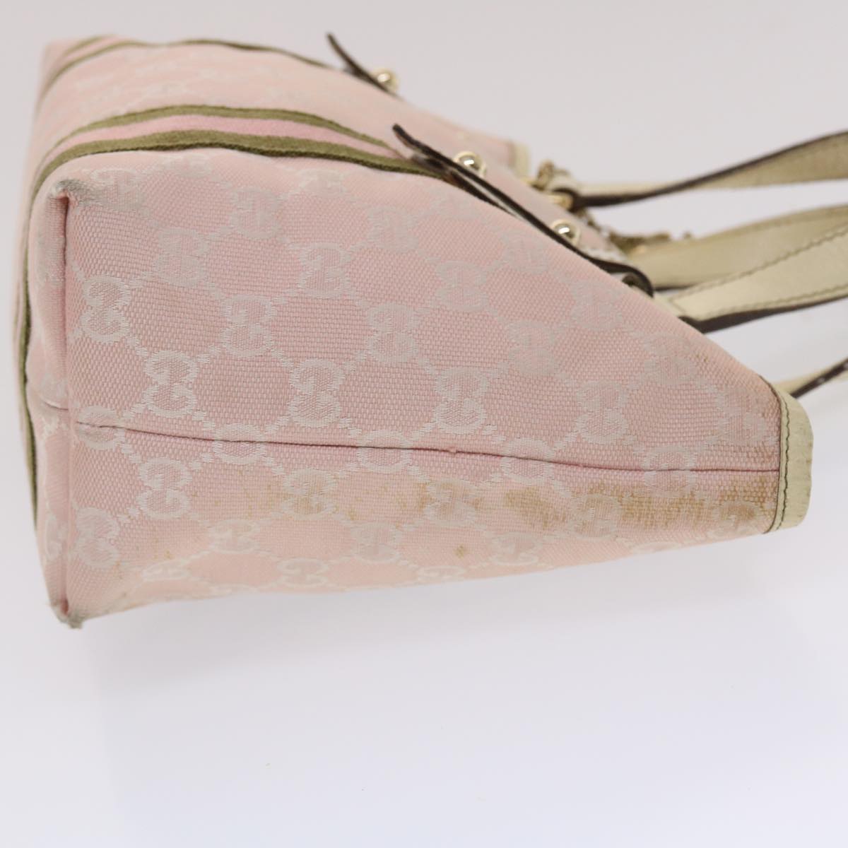 GUCCI GG Canvas Sherry Line Hand Bag Pink White Green