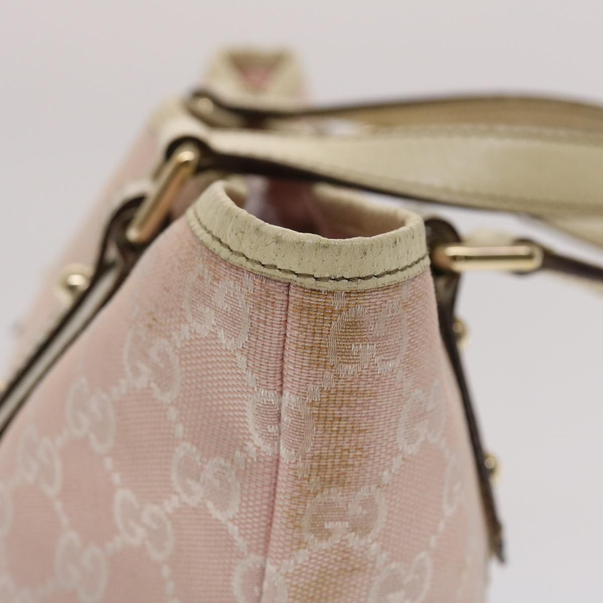 GUCCI GG Canvas Sherry Line Hand Bag Pink White Green