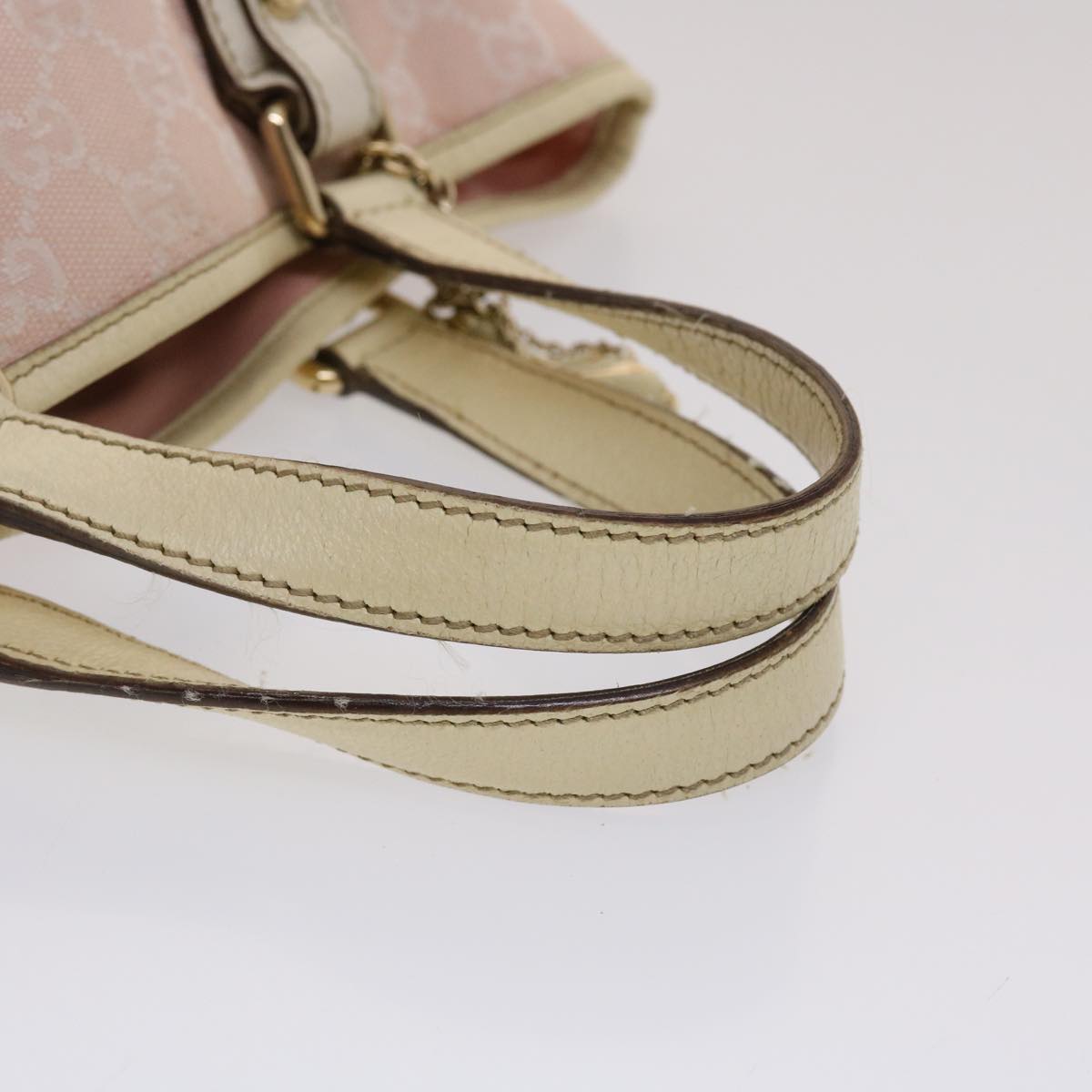 GUCCI GG Canvas Sherry Line Hand Bag Pink White Green