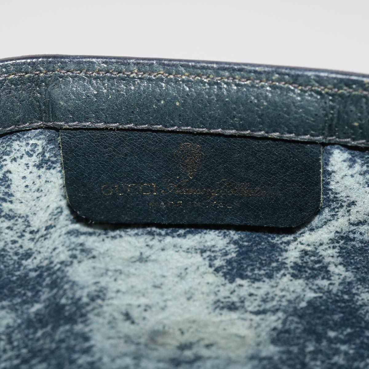 GUCCI GG Canvas Sherry Line Clutch Bag PVC Leather Navy Red