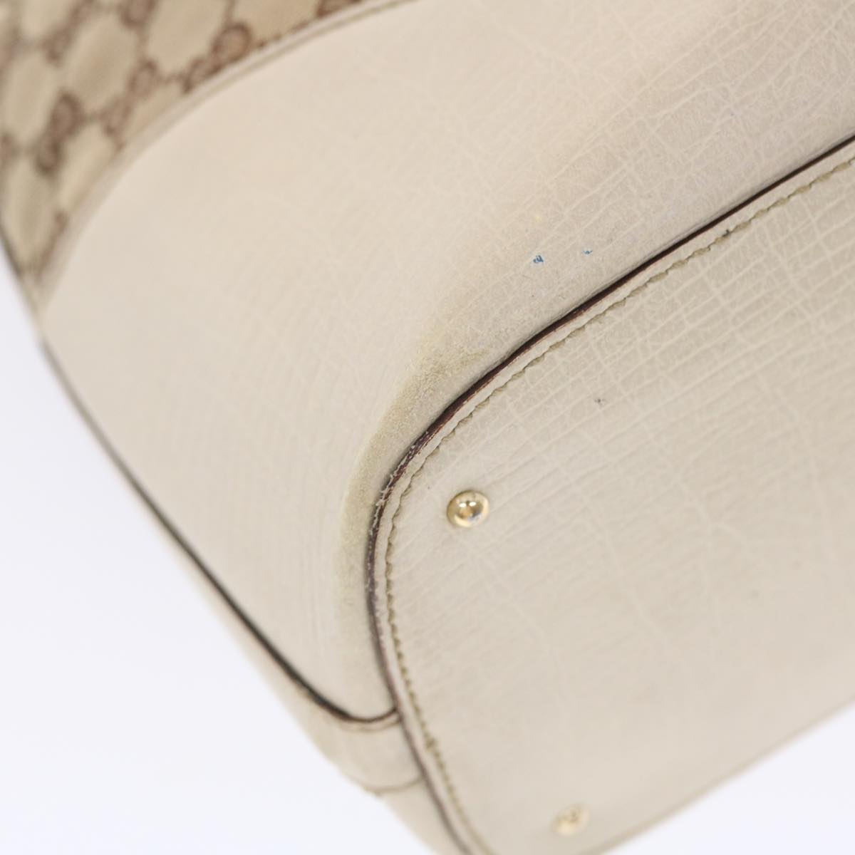 GUCCI GG Canvas Sherry Line Shoulder Bag Beige White