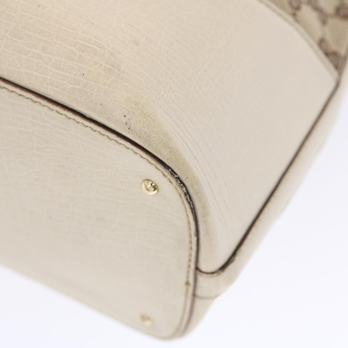 GUCCI GG Canvas Sherry Line Shoulder Bag Beige White