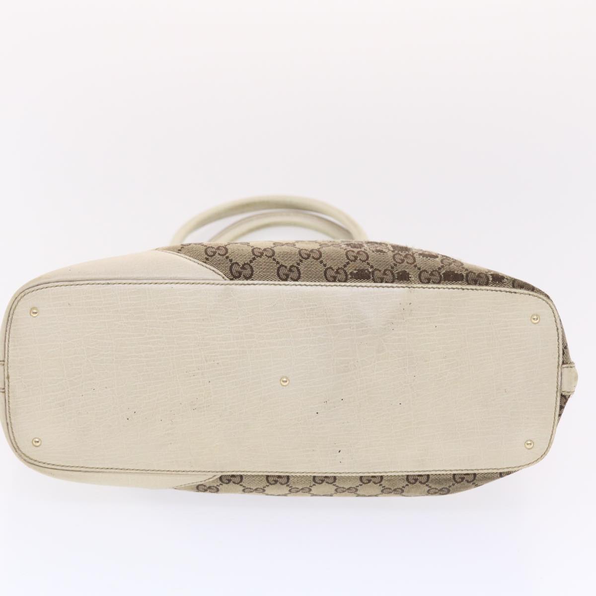 GUCCI GG Canvas Sherry Line Shoulder Bag Beige White