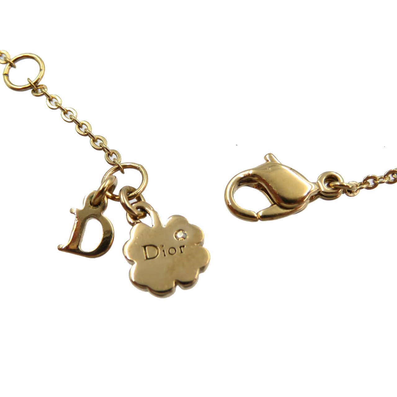 Christian Dior Necklace Metal, Rhinestone gold