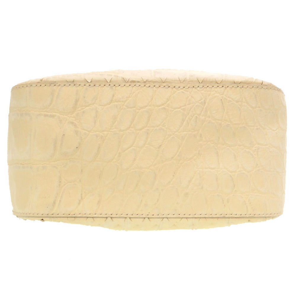 FENDI Shoulder Bag Embossed leather Ivory Women Used