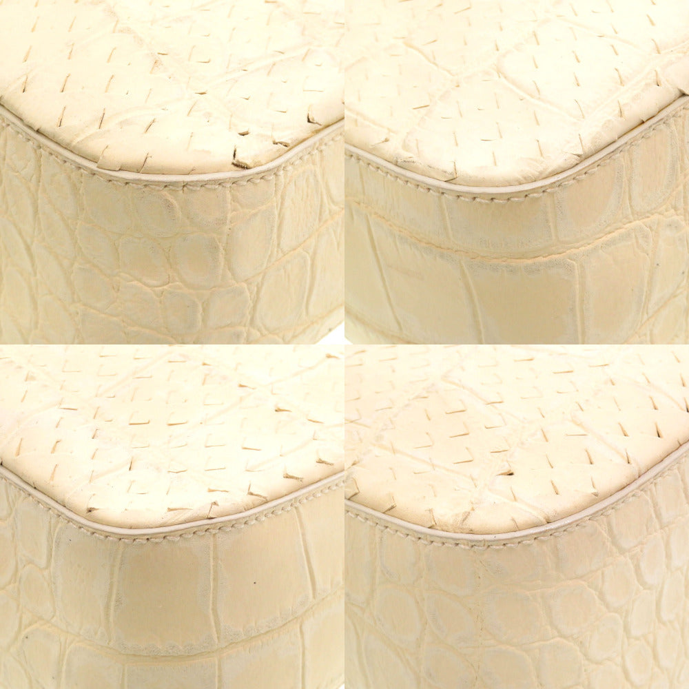 FENDI Shoulder Bag Embossed leather Ivory Women Used