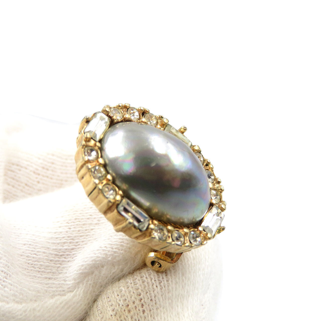 Christian Dior Earring Gold Plated, Faux Pearl gold