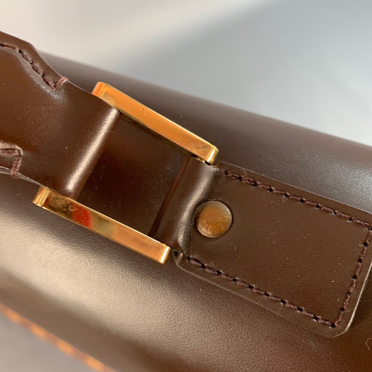 LOUIS VUITTON Ebene Brown Beige Damier Leather Coated Canvas Briefcase Bag