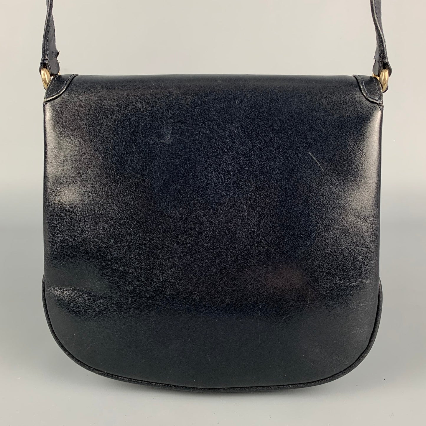 Vintage GUCCI Black Leather Shoulder Handbag
