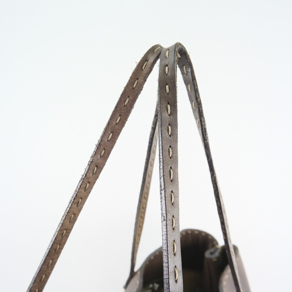 FENDI Tote Bag Calfskin Brown Celeria unisex(Unisex) Used