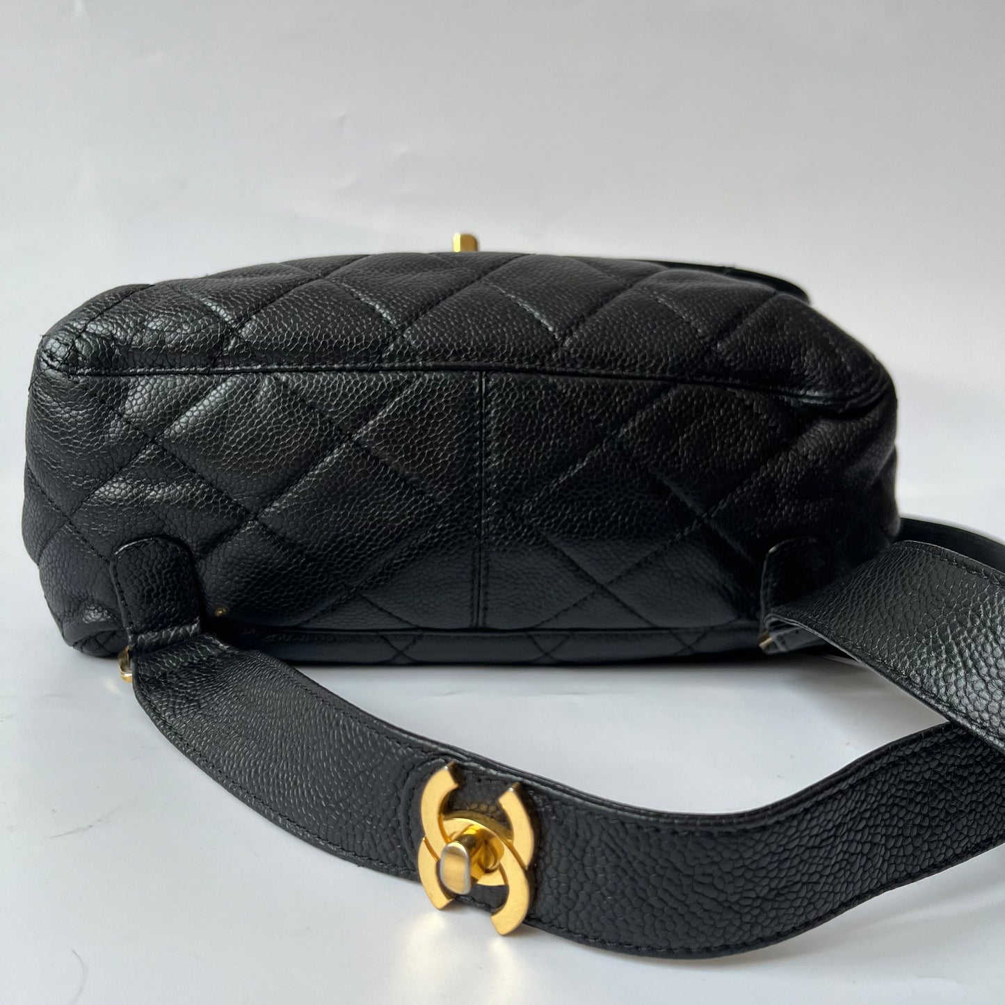 Chanel Vintage Duma Backpack Black Caviar Leather Gold Hardware, 1996-97