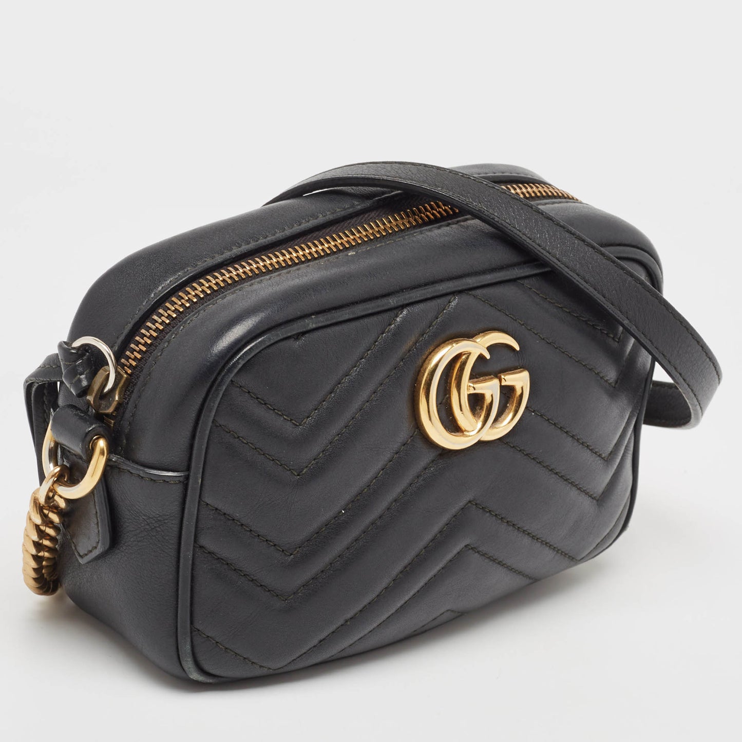 Gucci Matelassé Leather Mini Gg Marmont Crossbody Bag