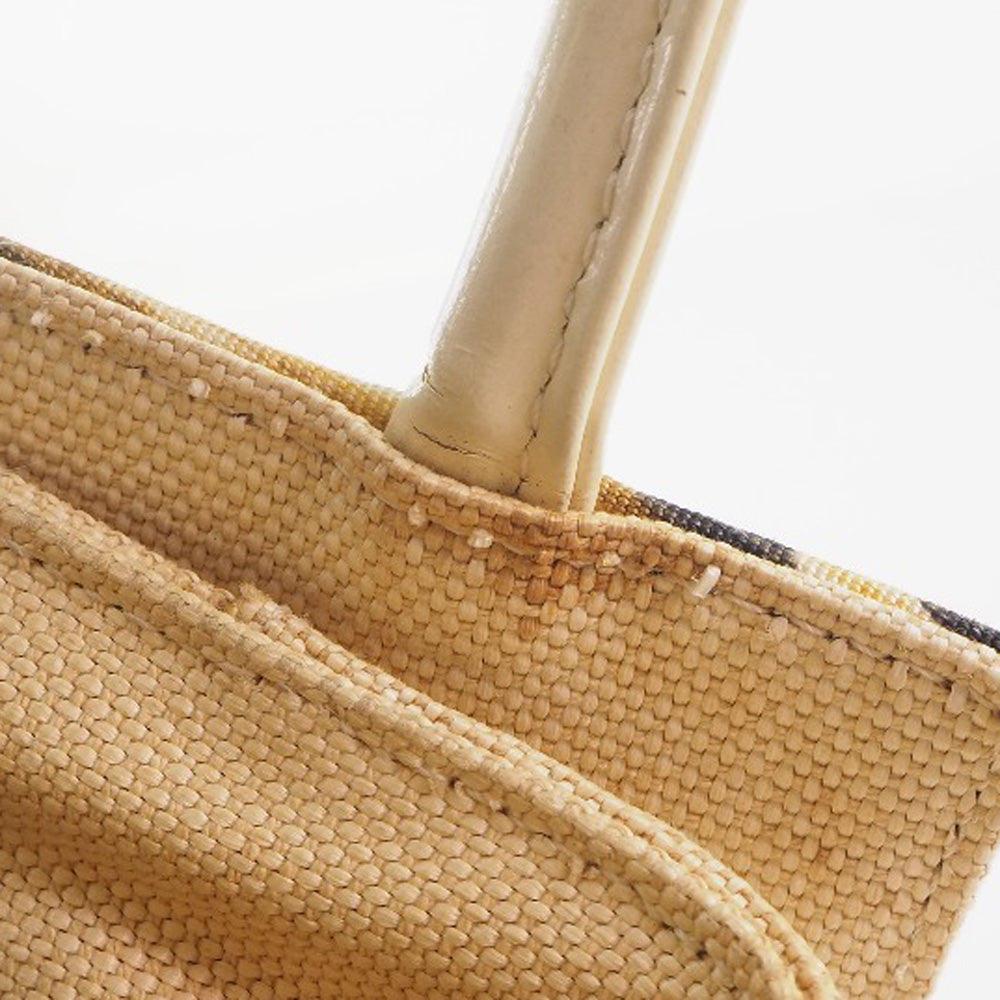 Christian Dior Handbag canvas yellow Leopard Women Used