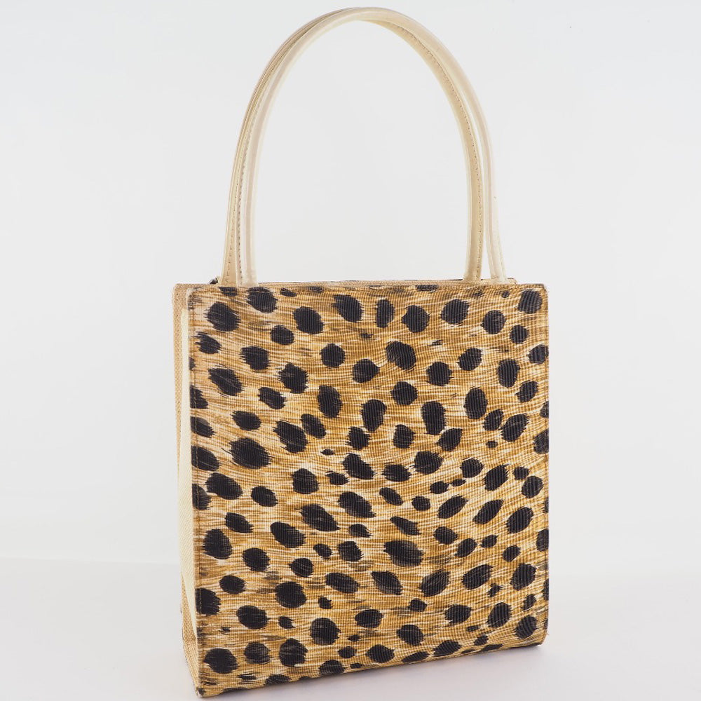 Christian Dior Handbag canvas yellow Leopard Women Used
