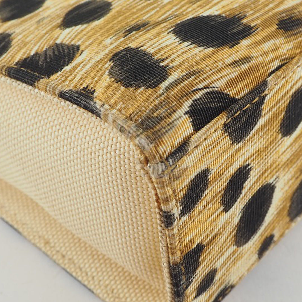 Christian Dior Handbag canvas yellow Leopard Women Used