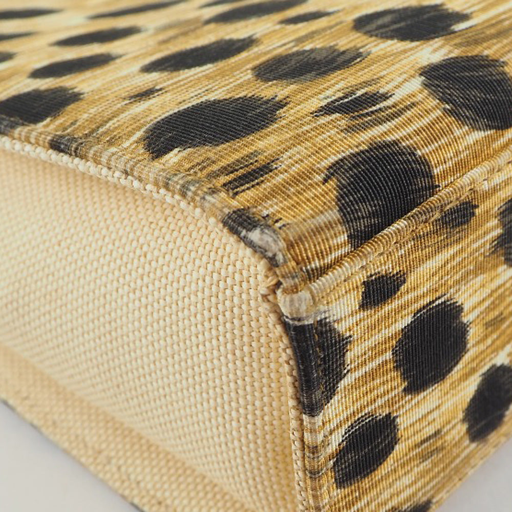 Christian Dior Handbag canvas yellow Leopard Women Used