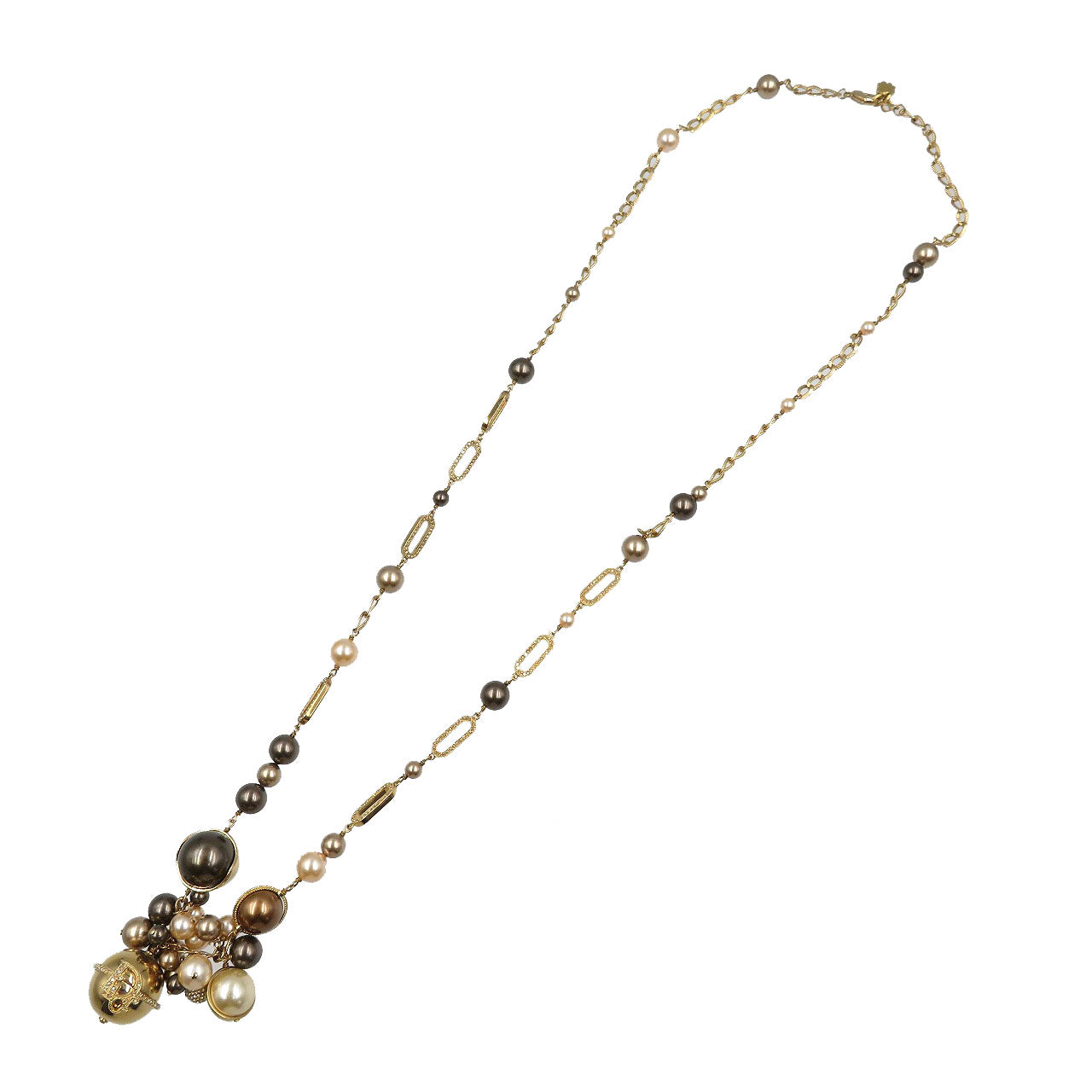 Christian Dior Necklace Metal, Faux Pearl gold