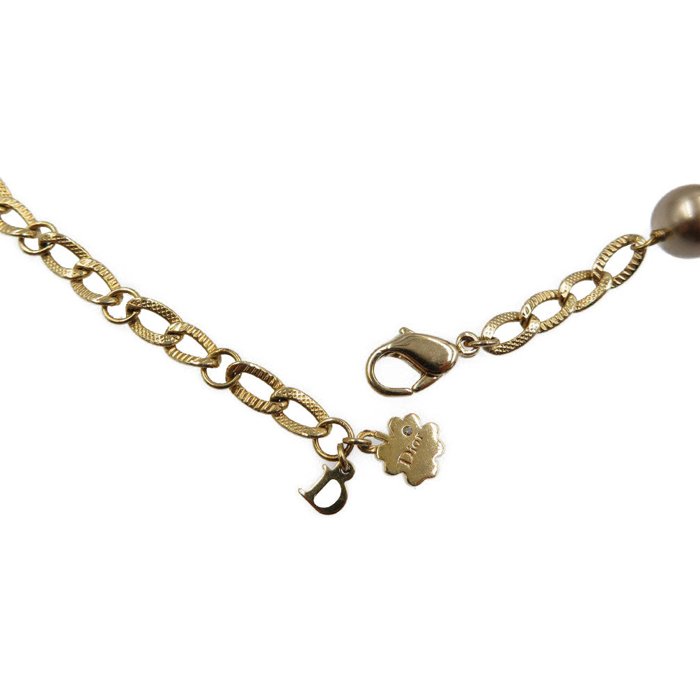 Christian Dior Necklace Metal, Faux Pearl gold