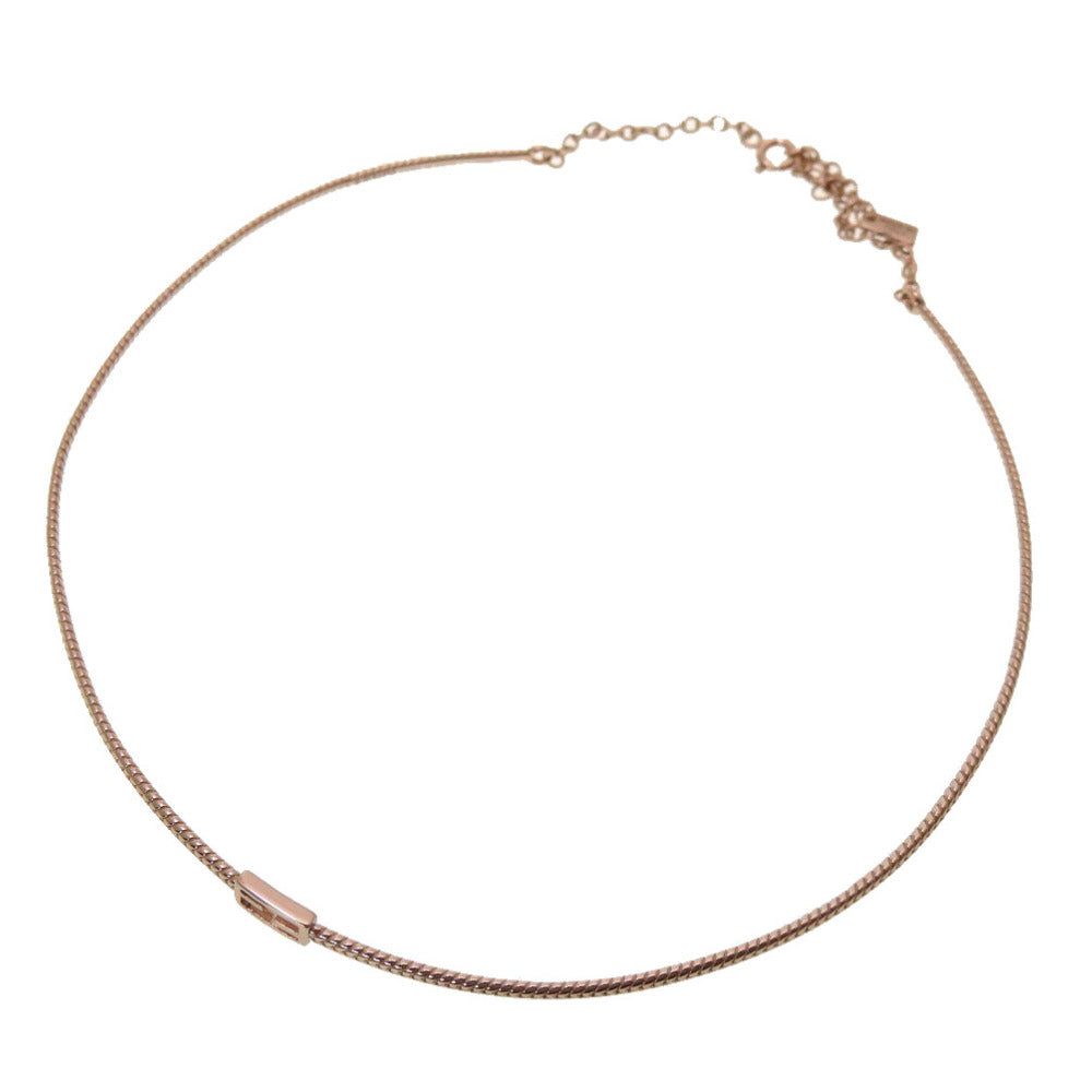 FENDI choker 8AG994 metal Pink gold FF Baguette