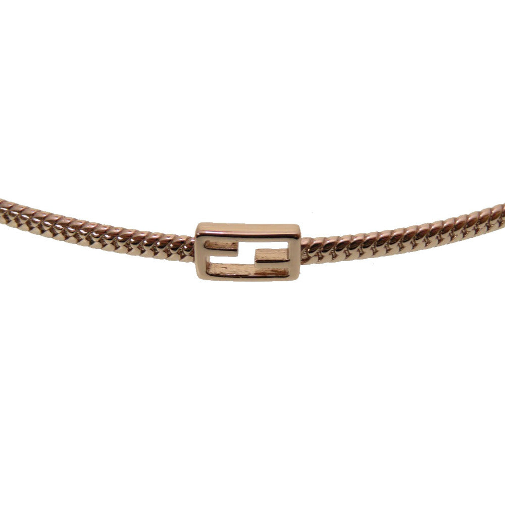 FENDI choker 8AG994 metal Pink gold FF Baguette