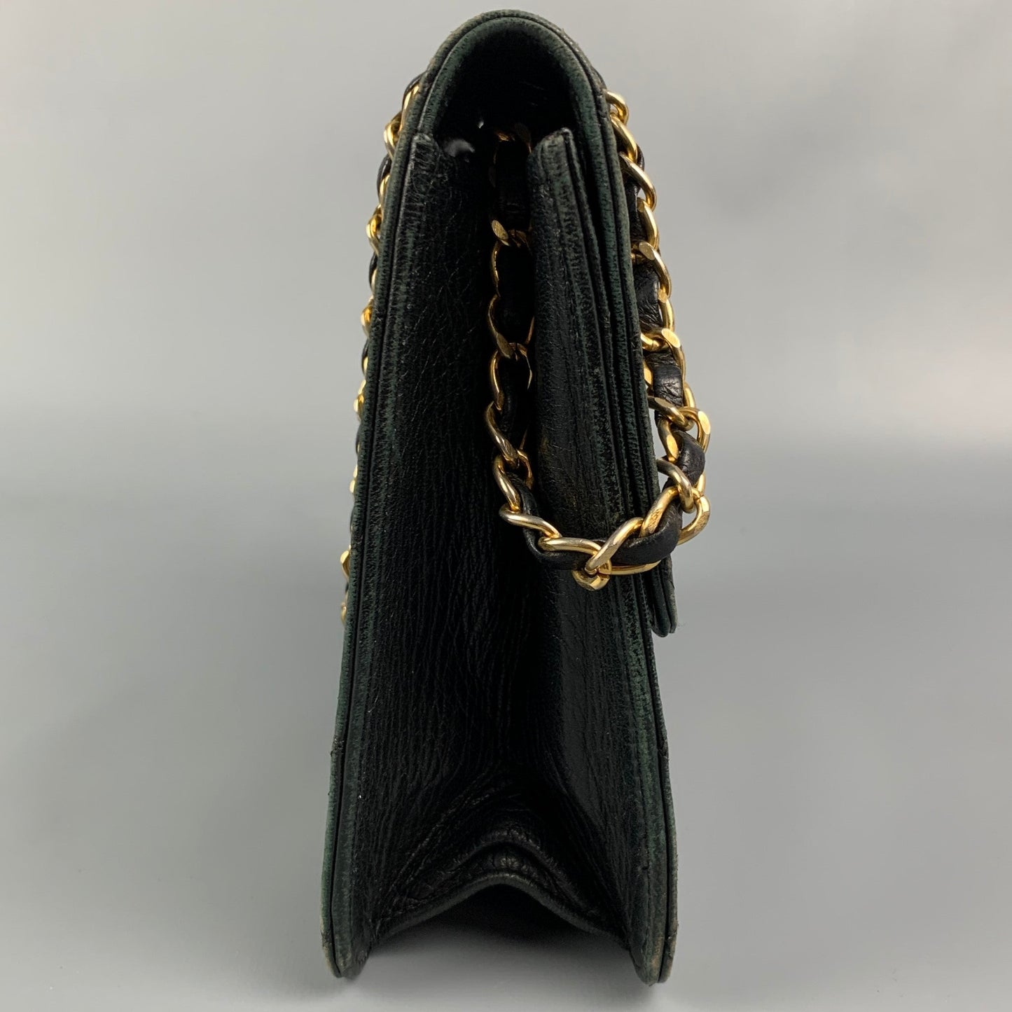 Vintage CHANEL Black Quilted Leather Shoulder Bag Handbag