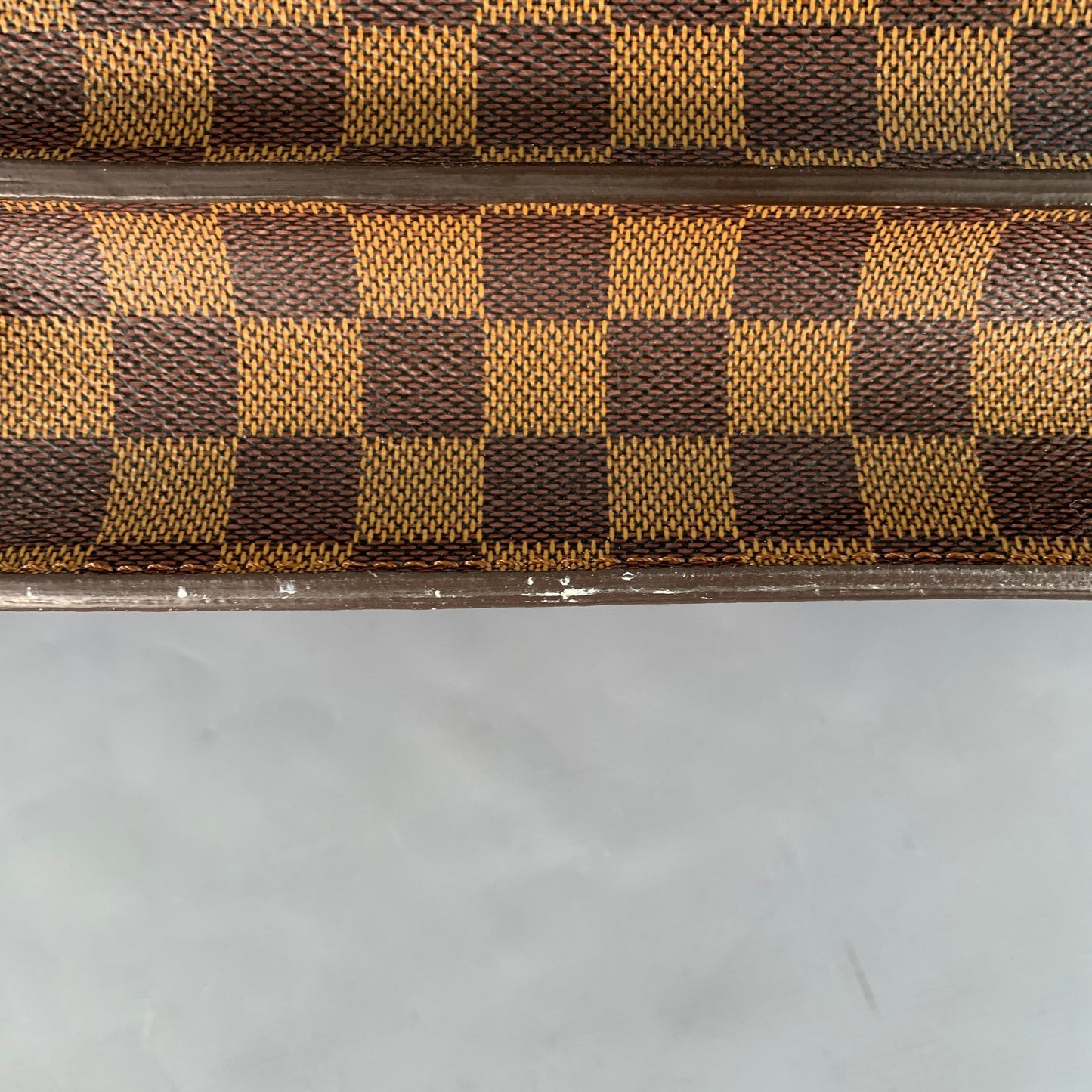LOUIS VUITTON Ebene Brown Beige Damier Leather Coated Canvas Briefcase Bag
