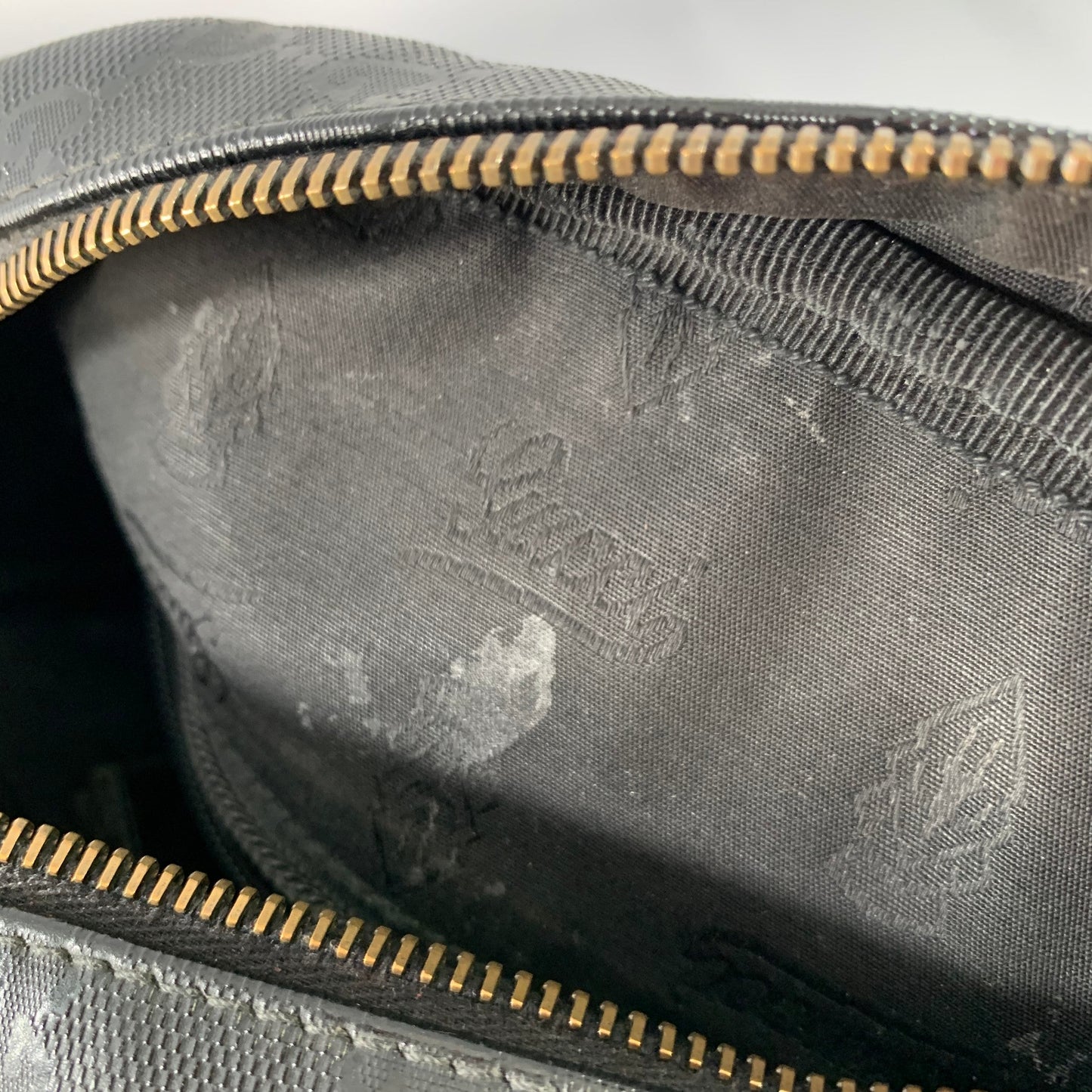 GUCCI Black Logo Monogram Nylon Crossbody Bag
