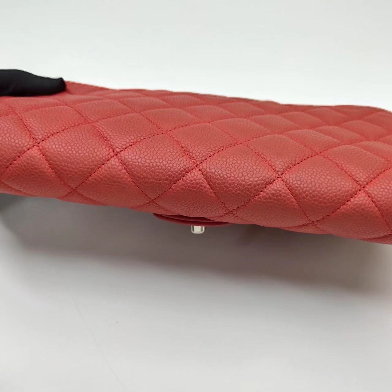 Chanel Envelope Clutch with Chains 2013 Shoulder Bag Coral Red Caviar Leather