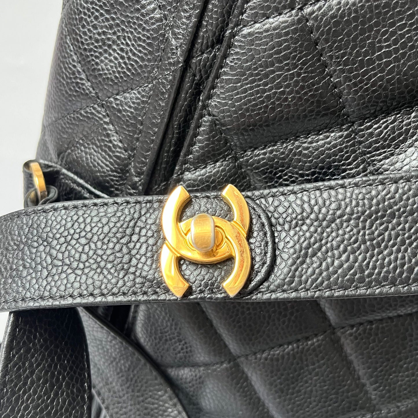 Chanel Vintage Duma Backpack Black Caviar Leather Gold Hardware, 1996-97