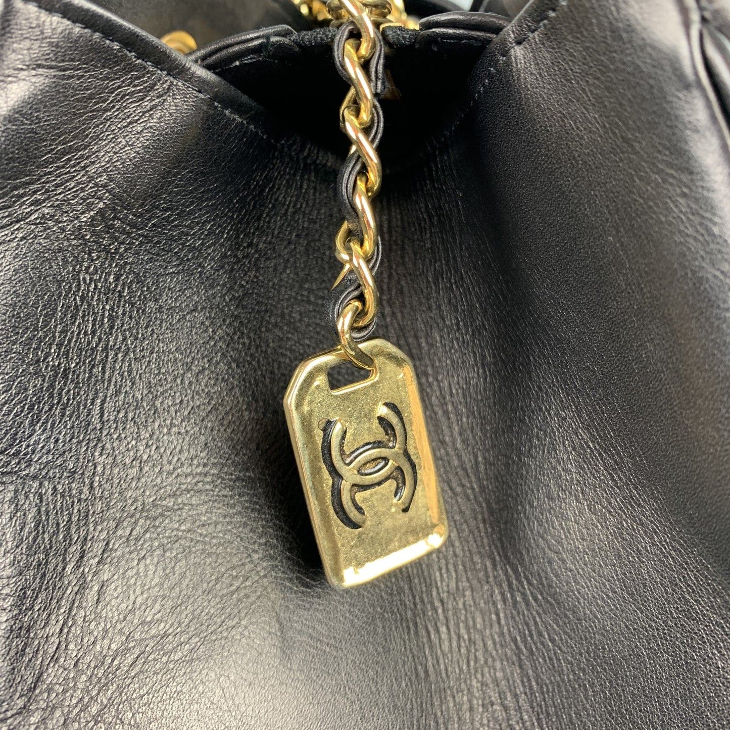 Vintage CHANEL Supermodel Jumbo XL Bag Black Quilted Leather Shoulder Handbag