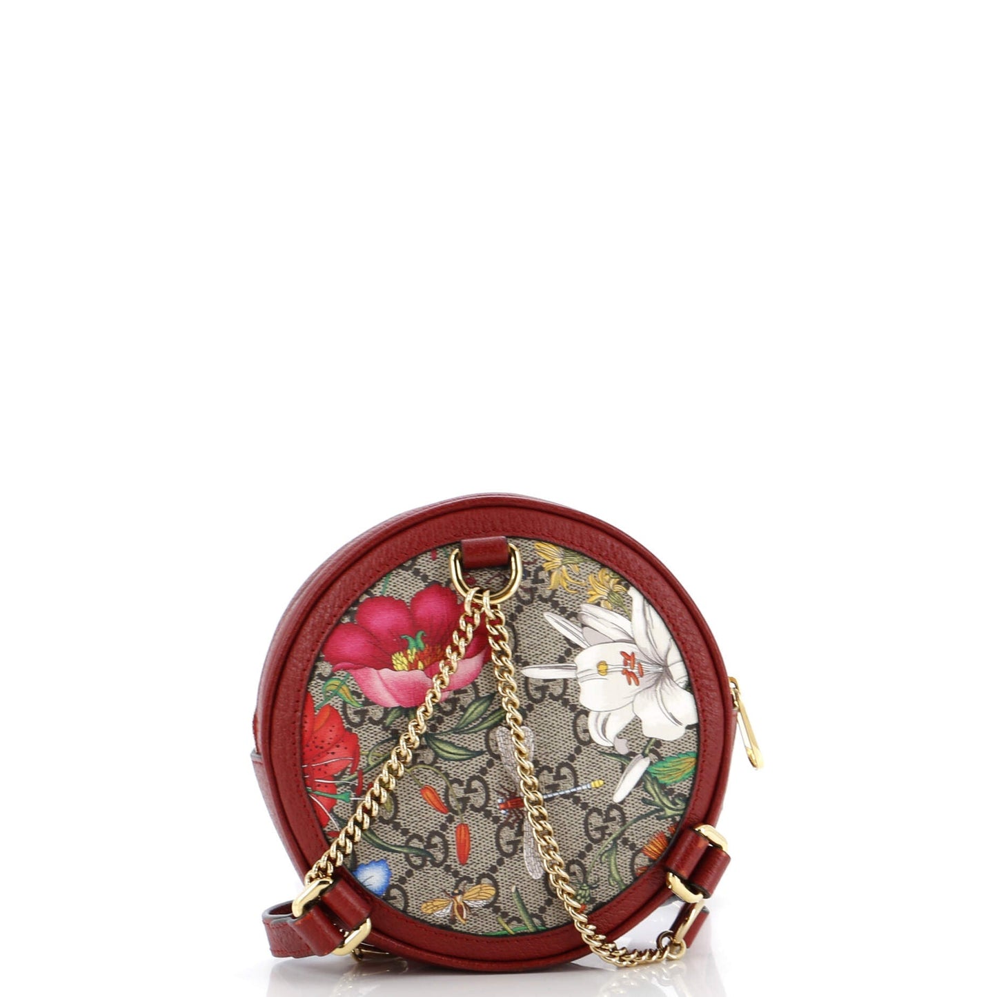 Ophidia Round Backpack Flora GG Coated Canvas Mini