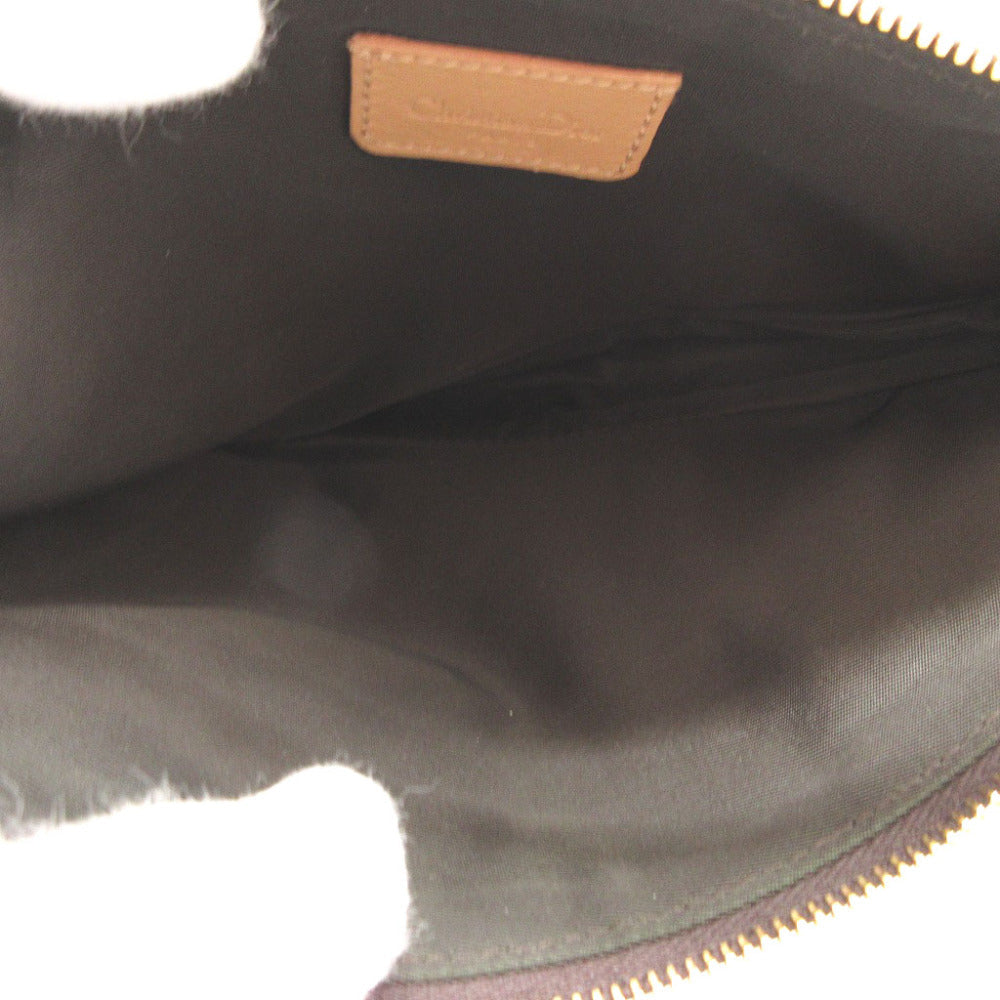 Christian Dior Handbag canvas Brown Saddle pouch Trotter Women Used