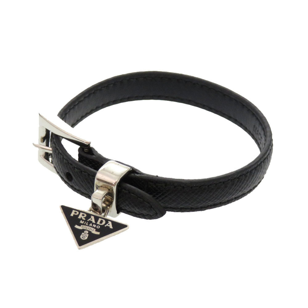 PRADA bracelet leather black With logo M