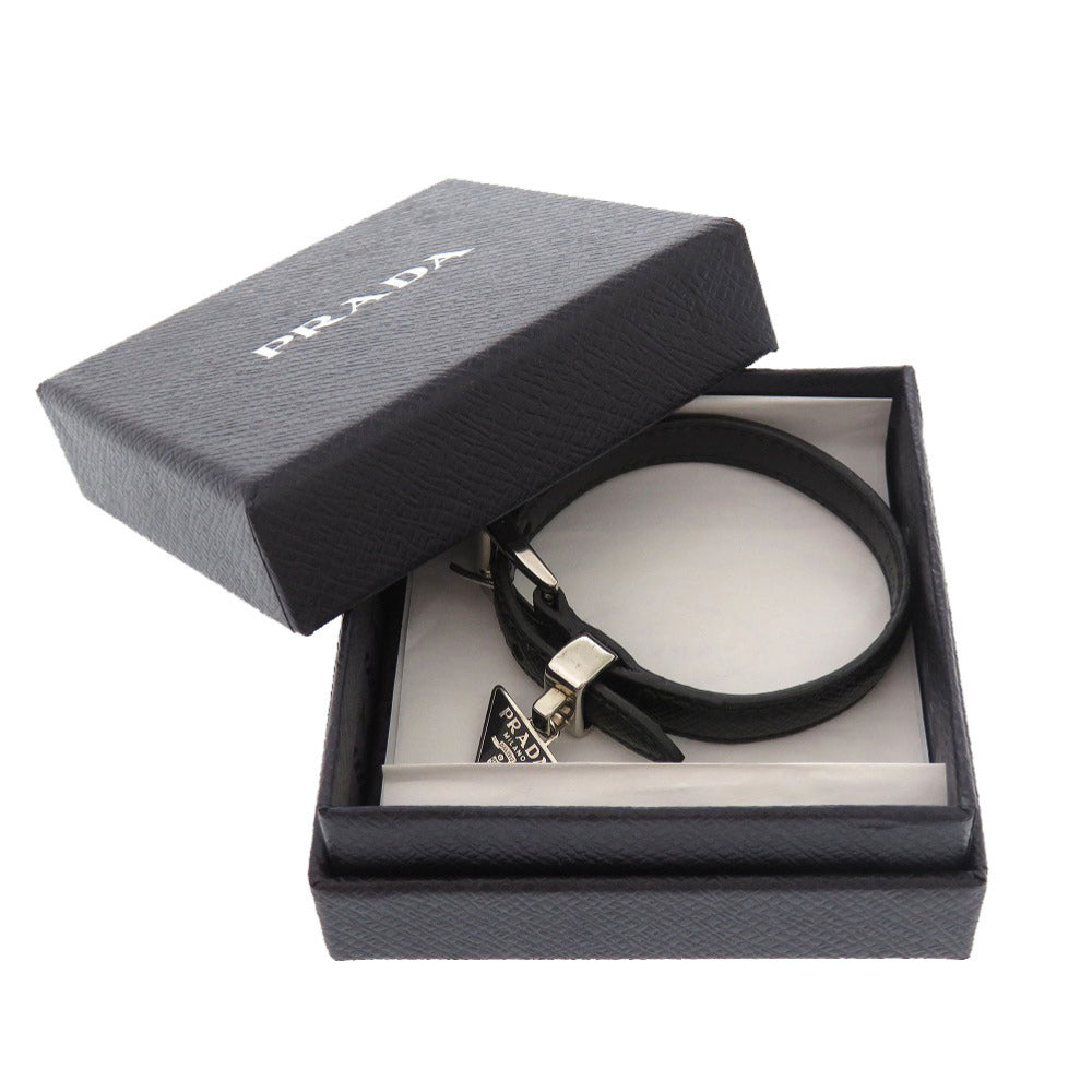 PRADA bracelet leather black With logo M