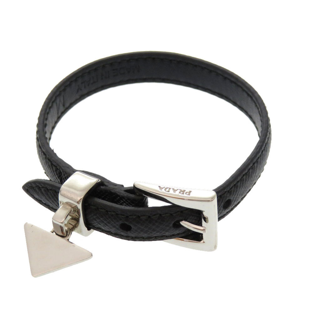 PRADA bracelet leather black With logo M
