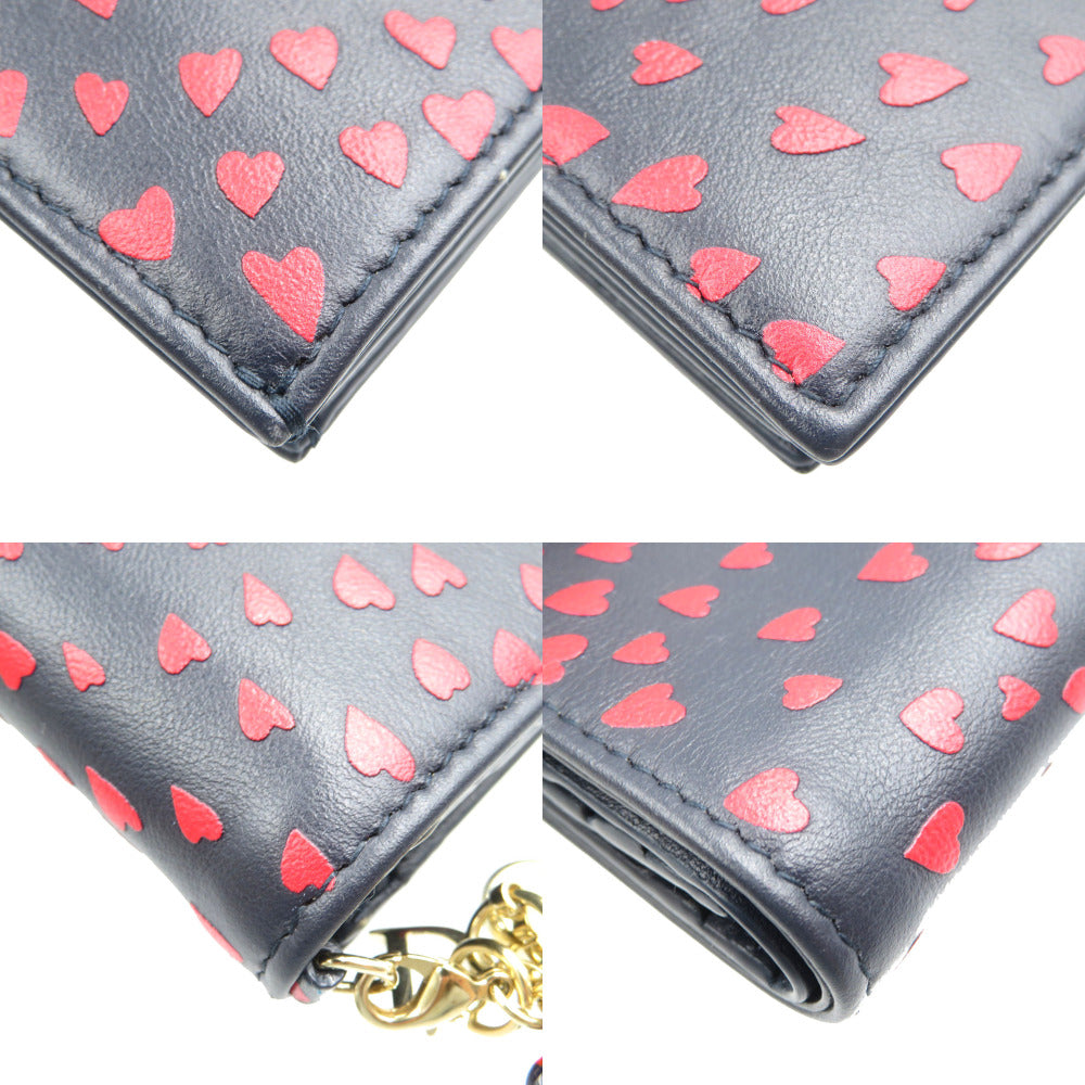 Christian Dior Bifold Wallet leather Navy Lady Dior