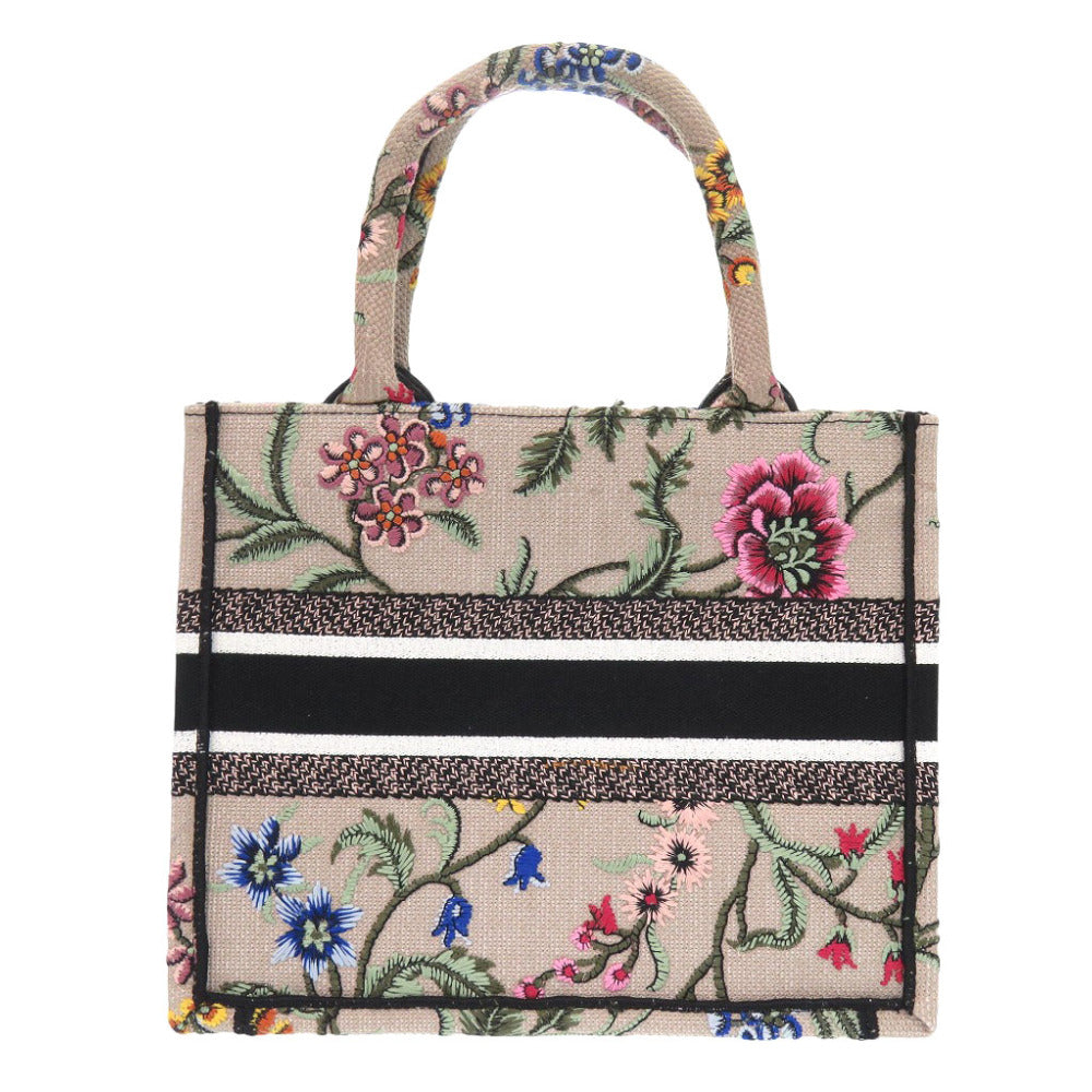 Christian Dior Tote Bag canvas beige Small Floral Book Tote