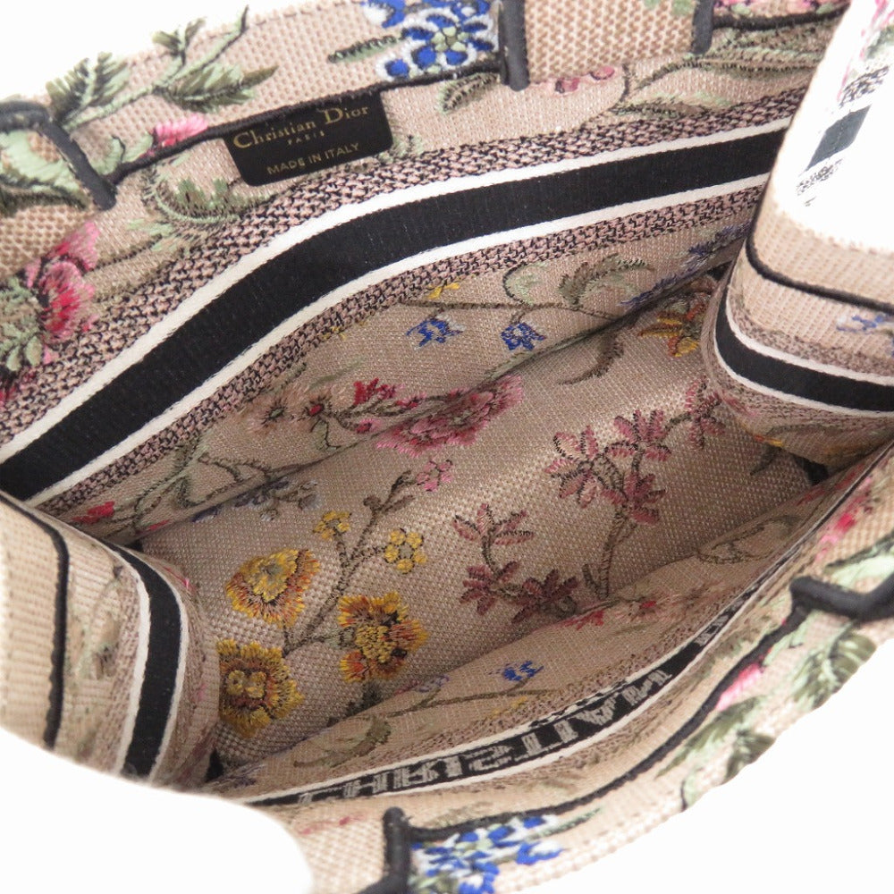 Christian Dior Tote Bag canvas beige Small Floral Book Tote