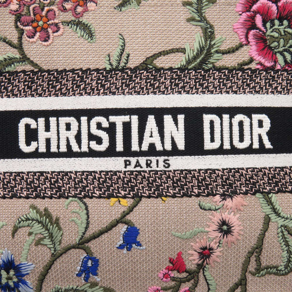 Christian Dior Tote Bag canvas beige Small Floral Book Tote