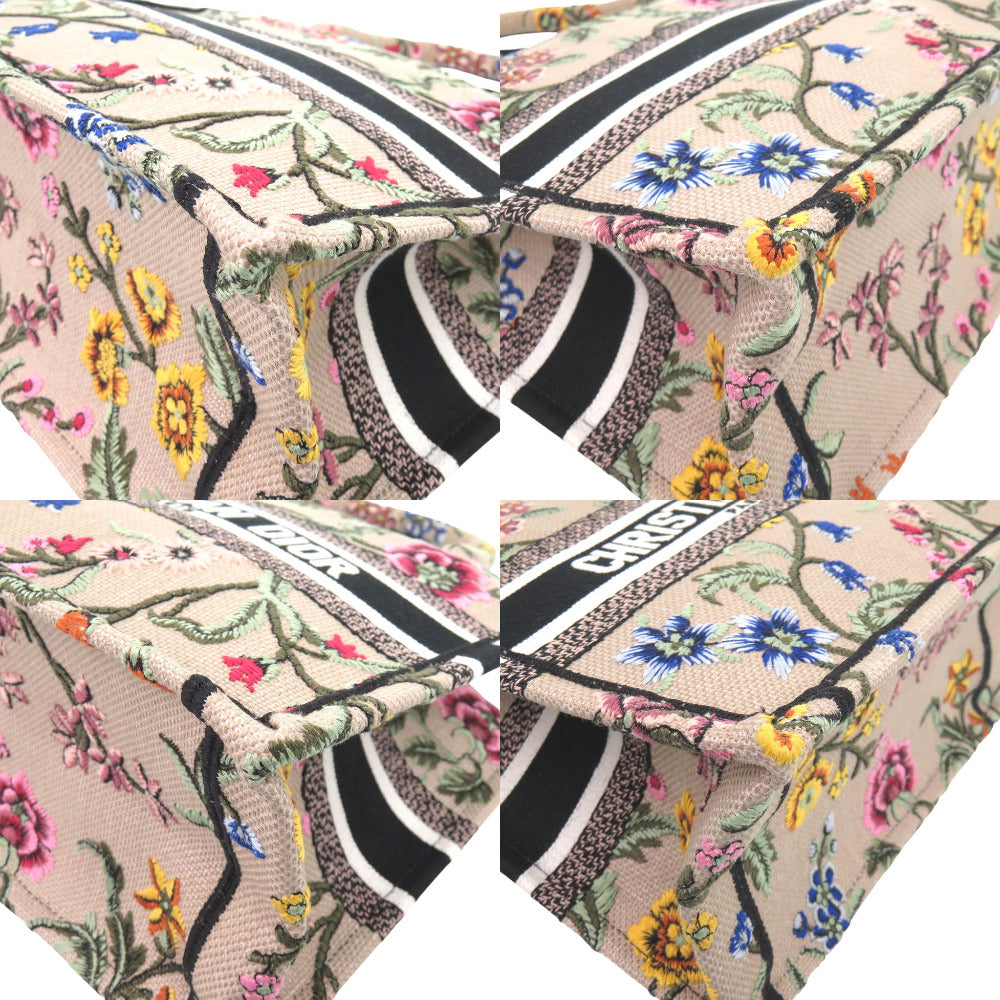Christian Dior Tote Bag canvas beige Small Floral Book Tote